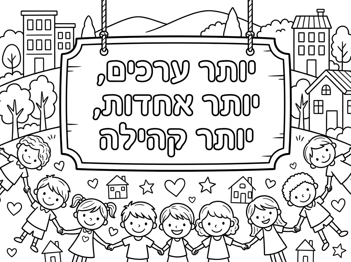 עכשיו שלט בסגנון שונה שכתוב עליו "יותר ערכים, יותר אחדות, יותר קהילה".
בלי ילדות ערביות