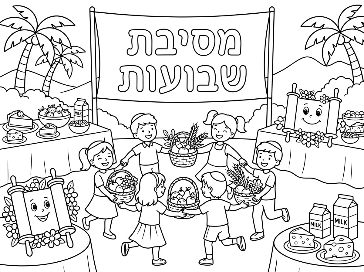 האם תוכל על רקע הצבעוני לכתוב
מסיבת שבועות
ולהשאיר צבעוני
