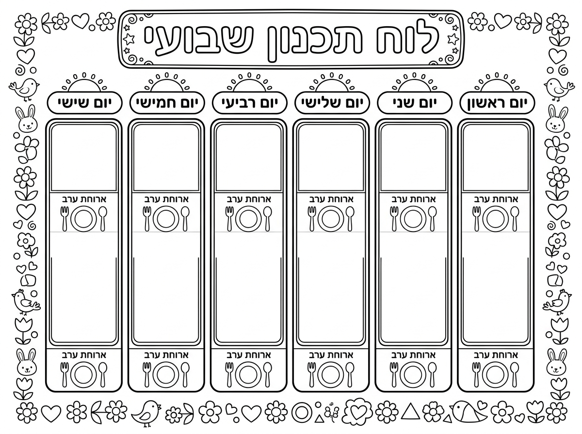 SIGNAL TRANSLATION_REQUEST
HEARING_START
00:01 Hey, אני צריכה את הטבלה שעשית פה אתמול. אה, שיש את כל הימים של השבוע. גם רביעי וחמישי. שבת לא צריך. ו בכל אחד מהם ארוחת ערב ומקום גדול יותר ל פעילות. מקום יותר גדול ריק, לא צריך אפילו לרשום פעילות. פשוט בשביל לרשום כל מיני אהה תכנונים.
HEARING_END