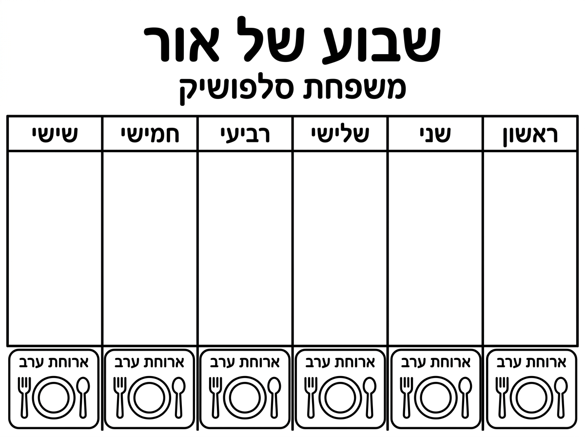 מצוין, אני רק רוצה כותרת שבוע של אור ובקטן משפחת סלפושיק. סלפושיק.