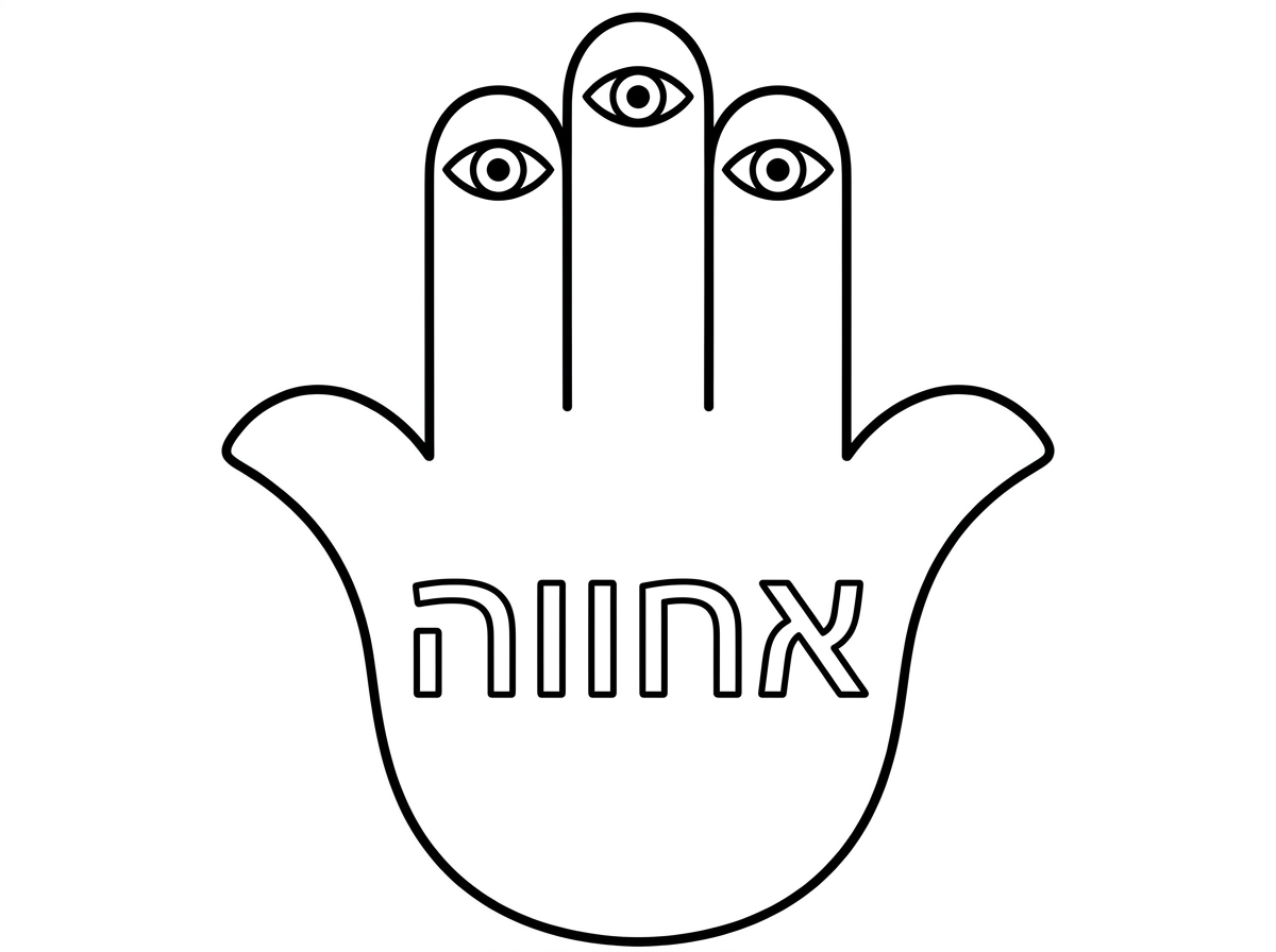 עכשיו אני רוצה דף צביעה של אחווה בתוך חמסה