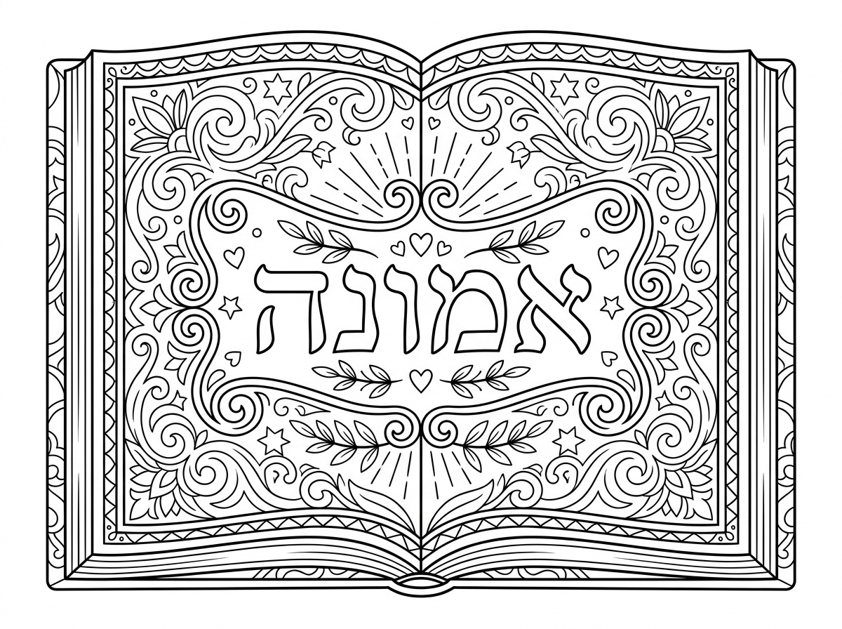 תצייר לי סידור תפילה שבפנים כתוב אמונה ושזה יהיה ציור יפה