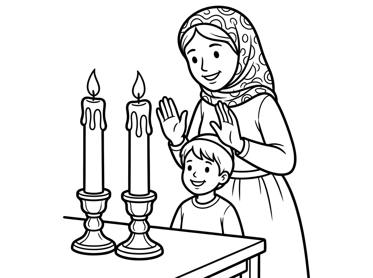 תודה אפשר תמונה אם מטפחת של אישה דתייה? 
שנהרות שבת יהיו יותר גדולים, ואמא מברכת ילדה