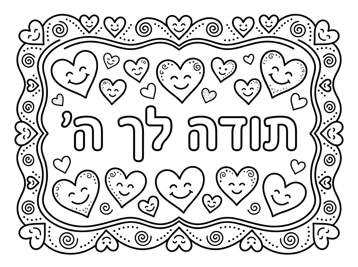 לכתוב תודה לך ה' ולבבות במסגרת