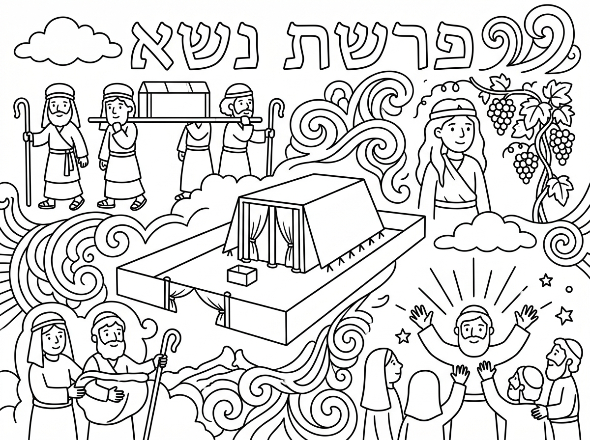 שלום, אני רוצה לעשות דף צביעה על פרשת נשוא.