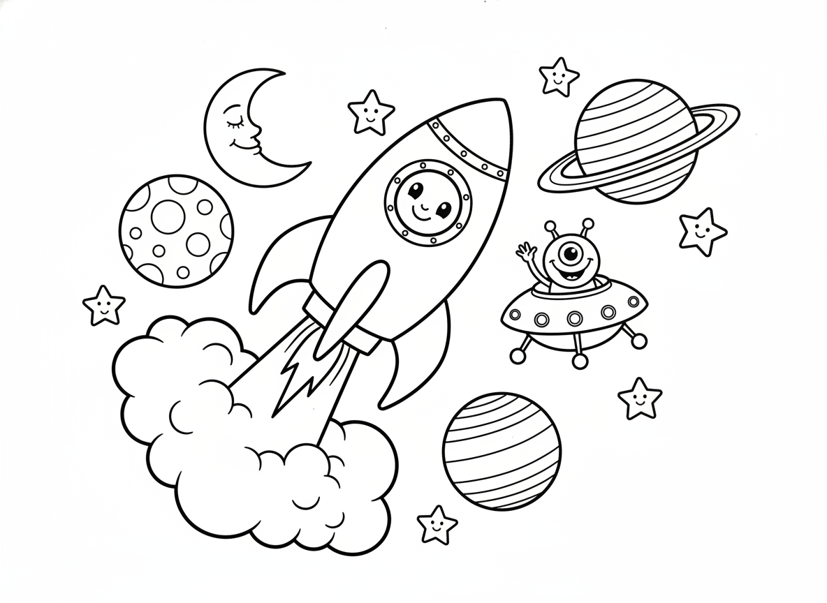 דף צביעה של החלל למבוגרים
