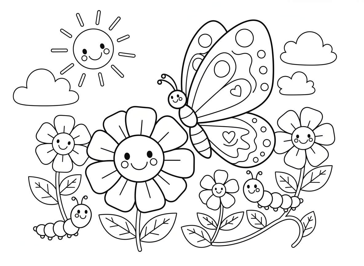 פרפר צבעוני בגינה