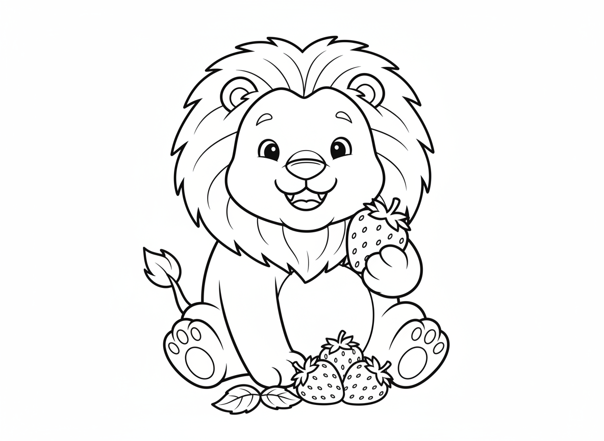 אריה שאוהב לאכול תות