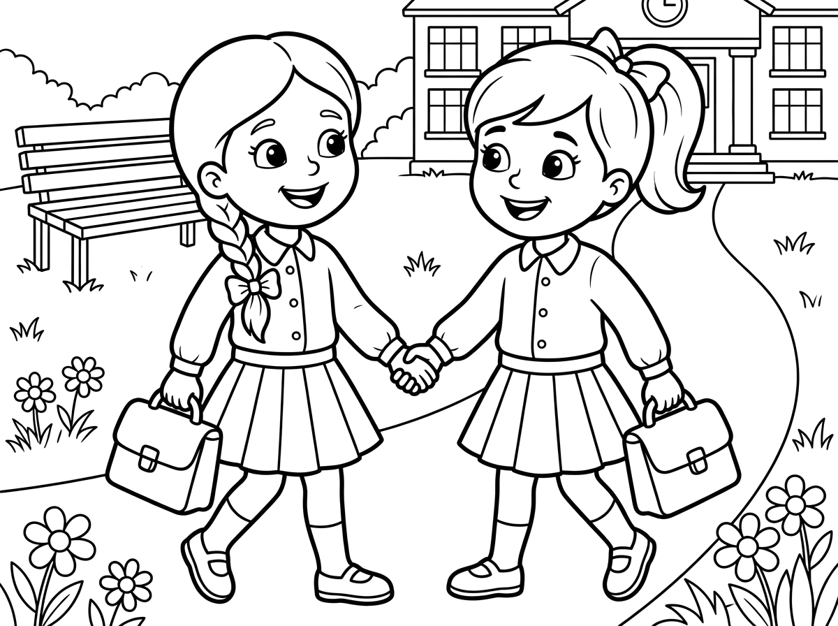 היי,
תצייר לי 2 ילדות חברות נותנות ידיים, ילדות של בית ספר בית יעקב עם חולצה מכופתרת וחצאית כפלים ושיער אסוף אחת צמה אחת קוקו משחקות ביחד או נותנות יד או משהו כזה