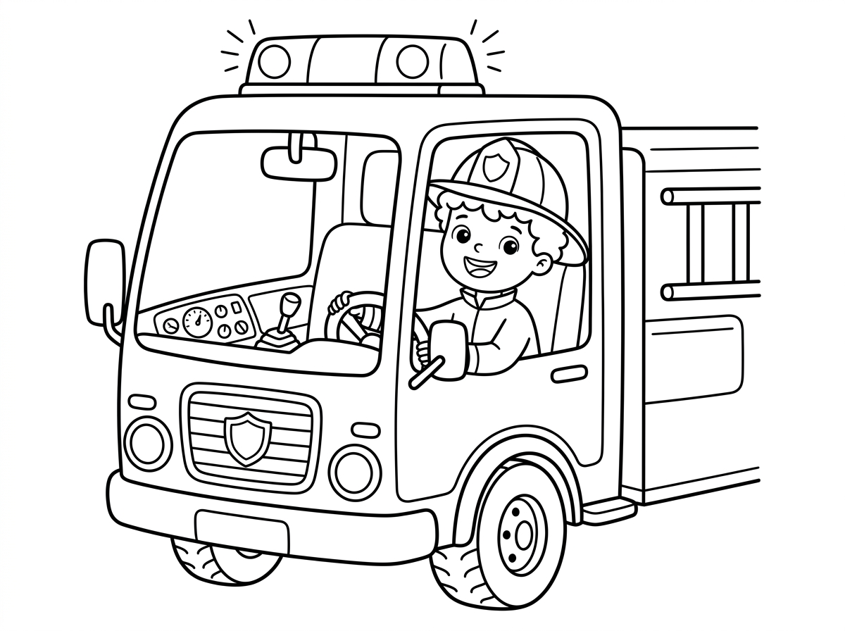 צור לי ציור של ילד בכבאית