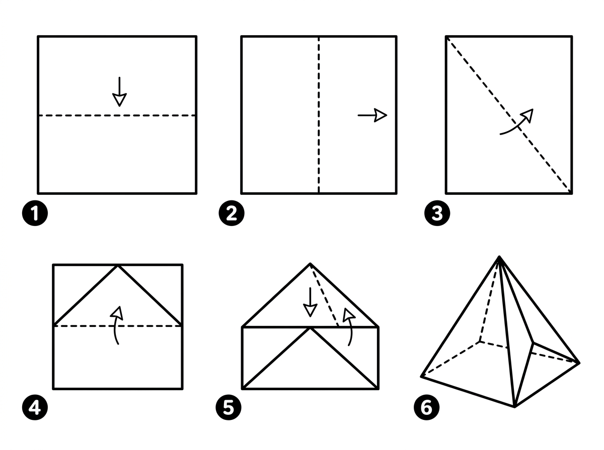 origami pyramid folding diagram
