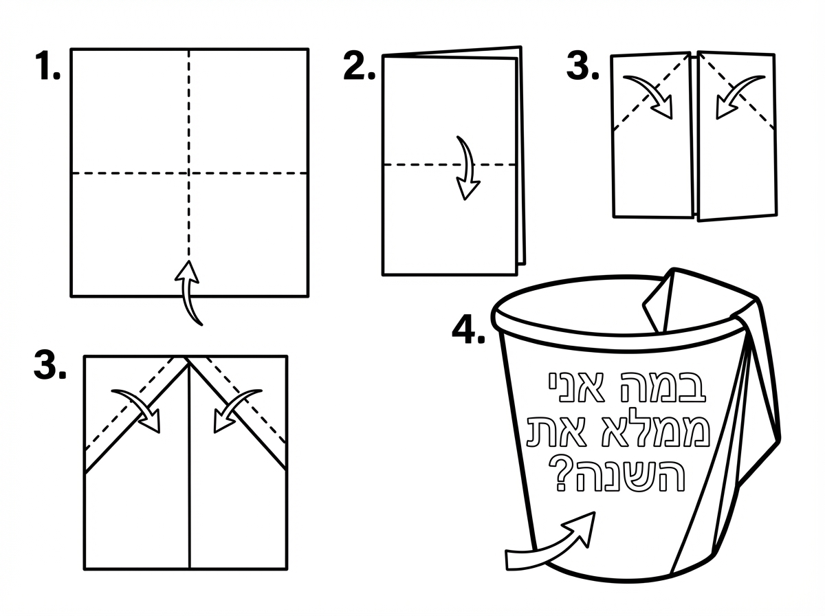simple origami paper cup folding diagram with text