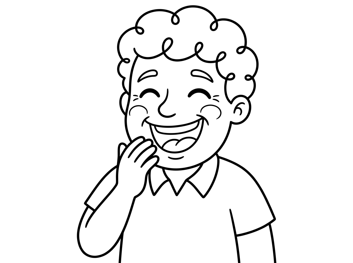 רובוט, אתה יכול לצייר לי איש שצוחק?