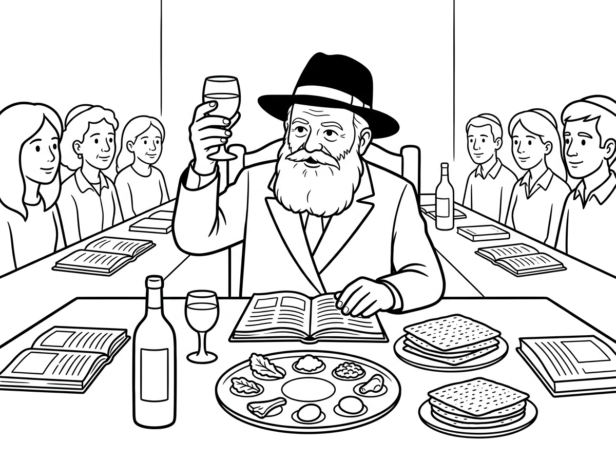 Lubavitcher Rebbe at Passover Seder