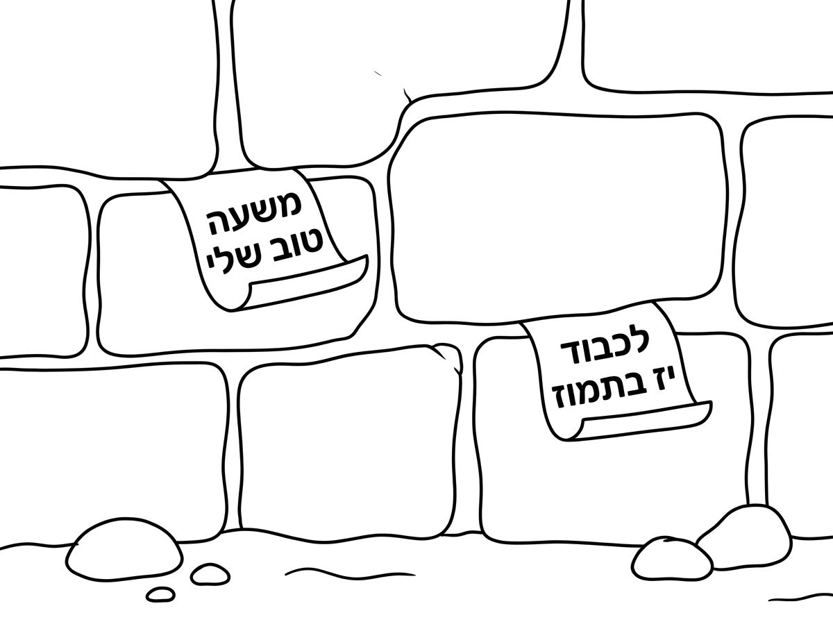 תעשה לי דף עם ציור של הכותל המערבי שבתוכו 2 פתקים חלשים שכתוב עלהים משעה טוב שלי
לכבוד יז בתמוז