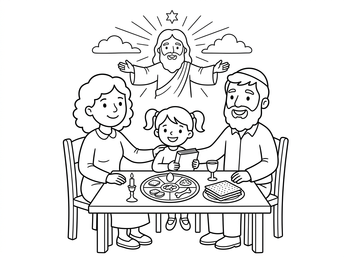 Passover, Messiah, mother, girl, happy family