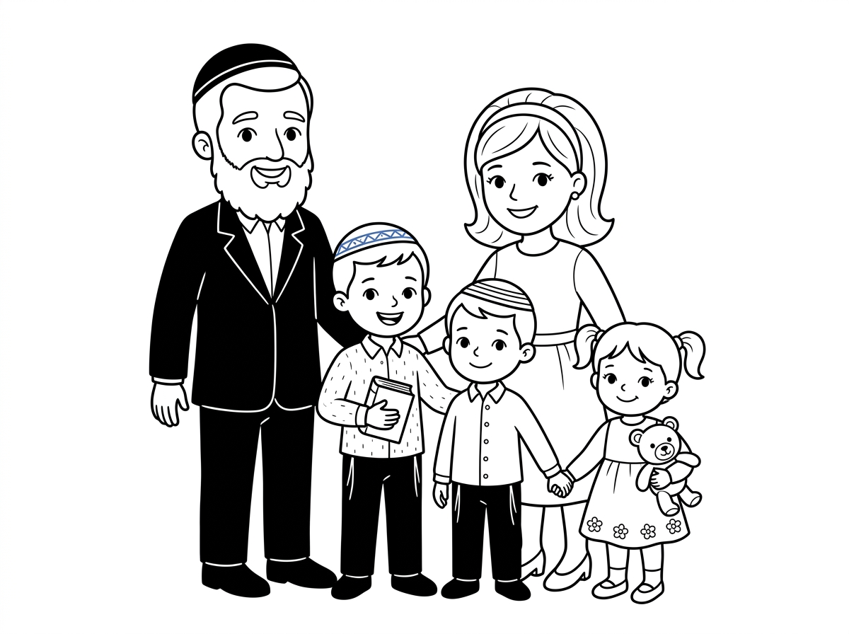 Chabad family with kippahs