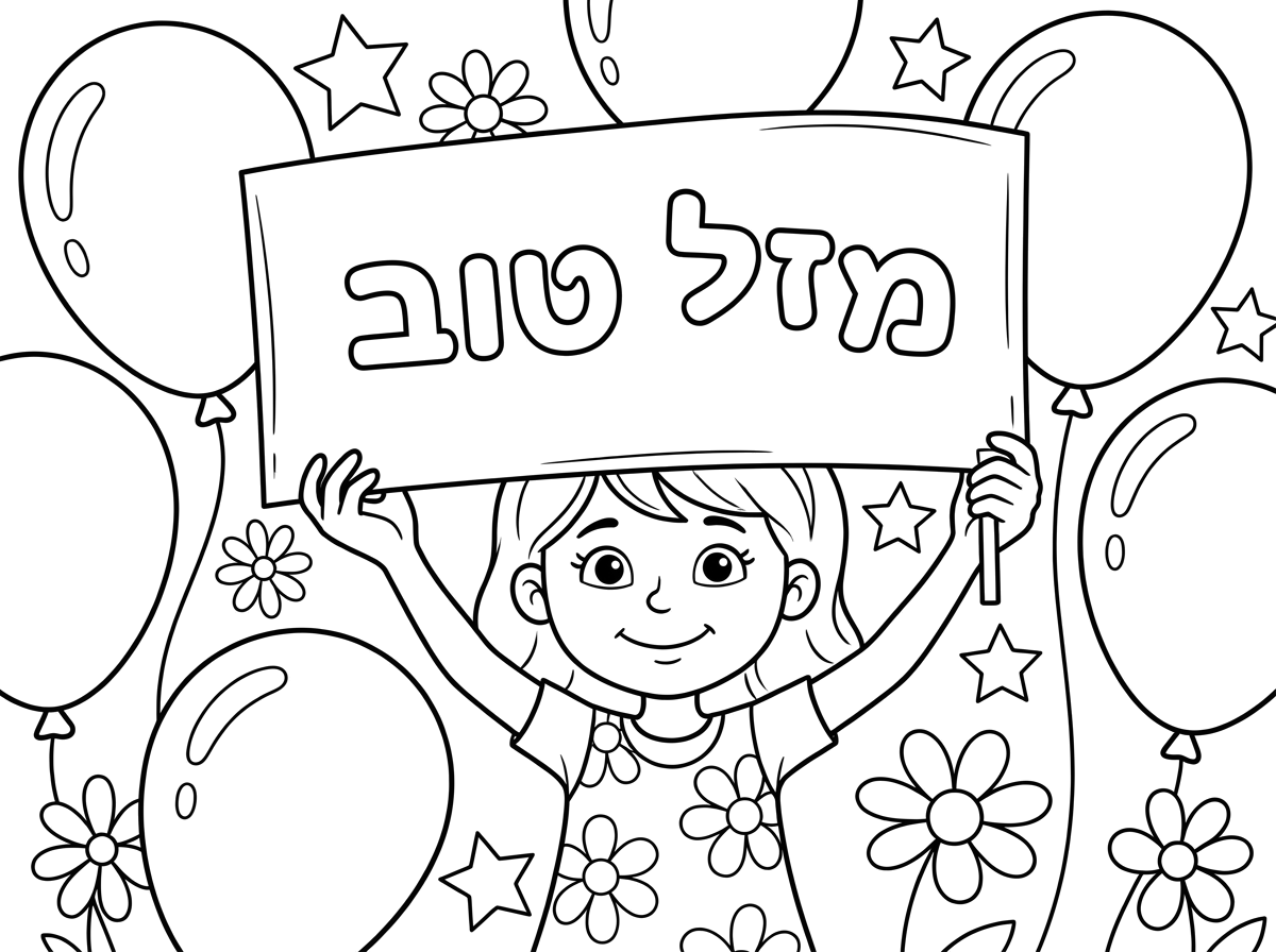 אתה יכול גם להוסיף שלט שכתוב מעל מזל טוב