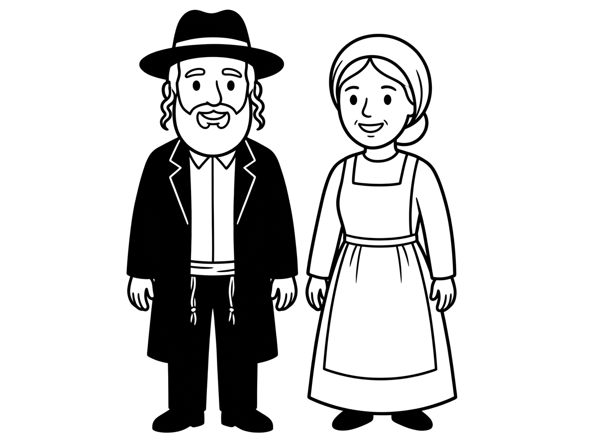 ציור של הורים- אבא ואמא
חרדים במראם