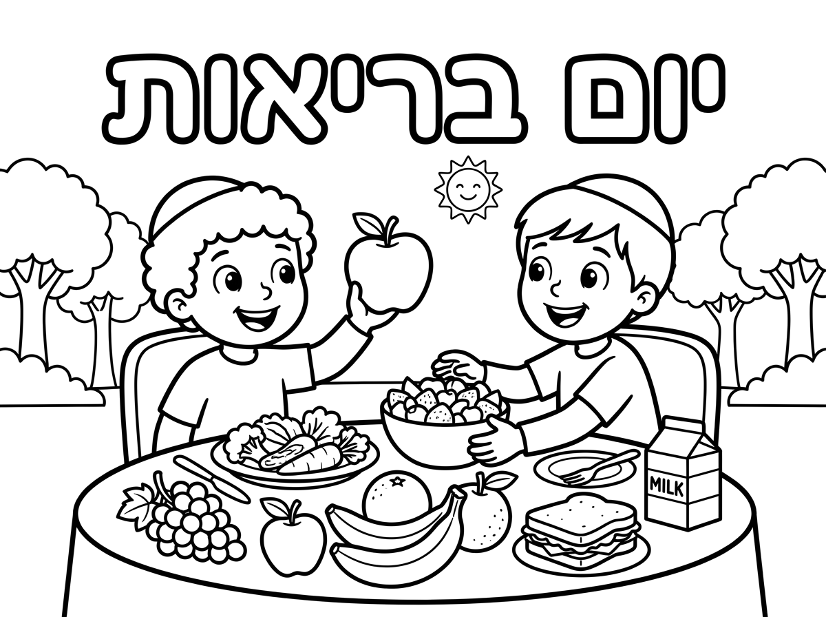 אפשר כיתוב בעיברית יום בריאות