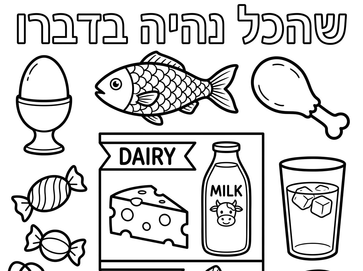 יפה. תיקון: במקום תרנגול תשים ציור של שוק של עוף.
ועל בקבוק החלב ציור קטן של פרה.