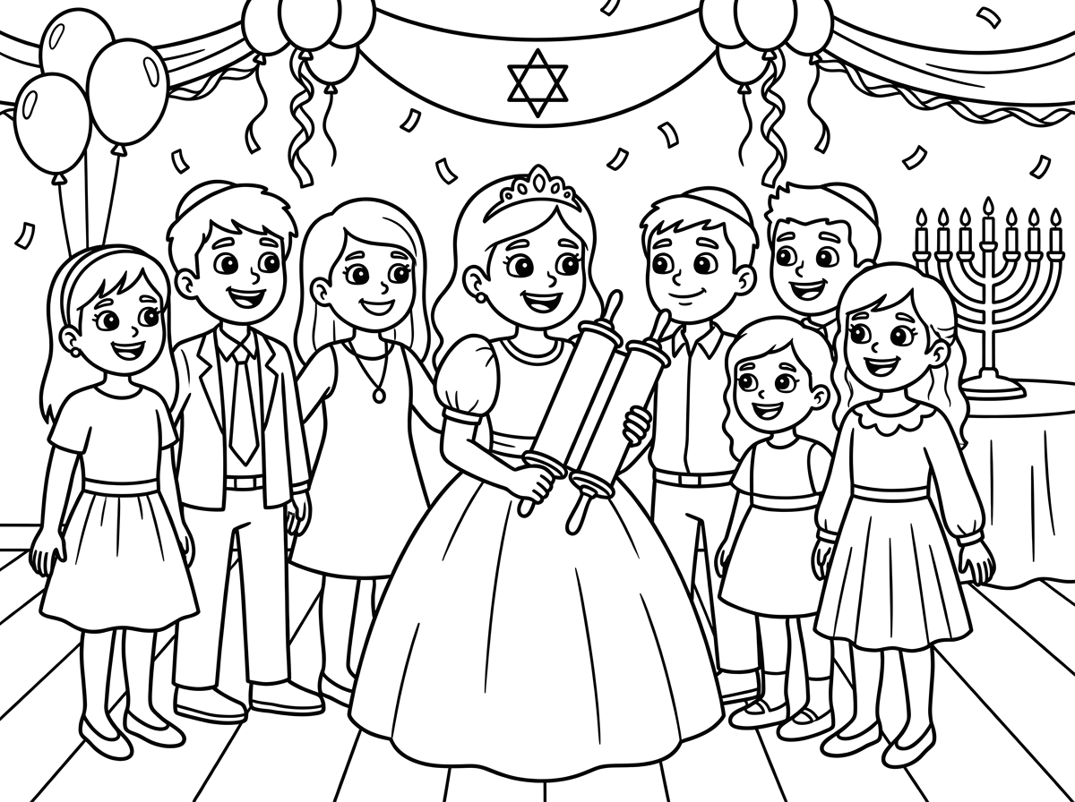 אני רוצה  דף צביעה של בחורה בת 12  שנים והיא  מאופרת ויש לה בת מצווה יפה ועים כול החברות שלה והיא עים שמלה מלכותית מנופחת 
וצנועה