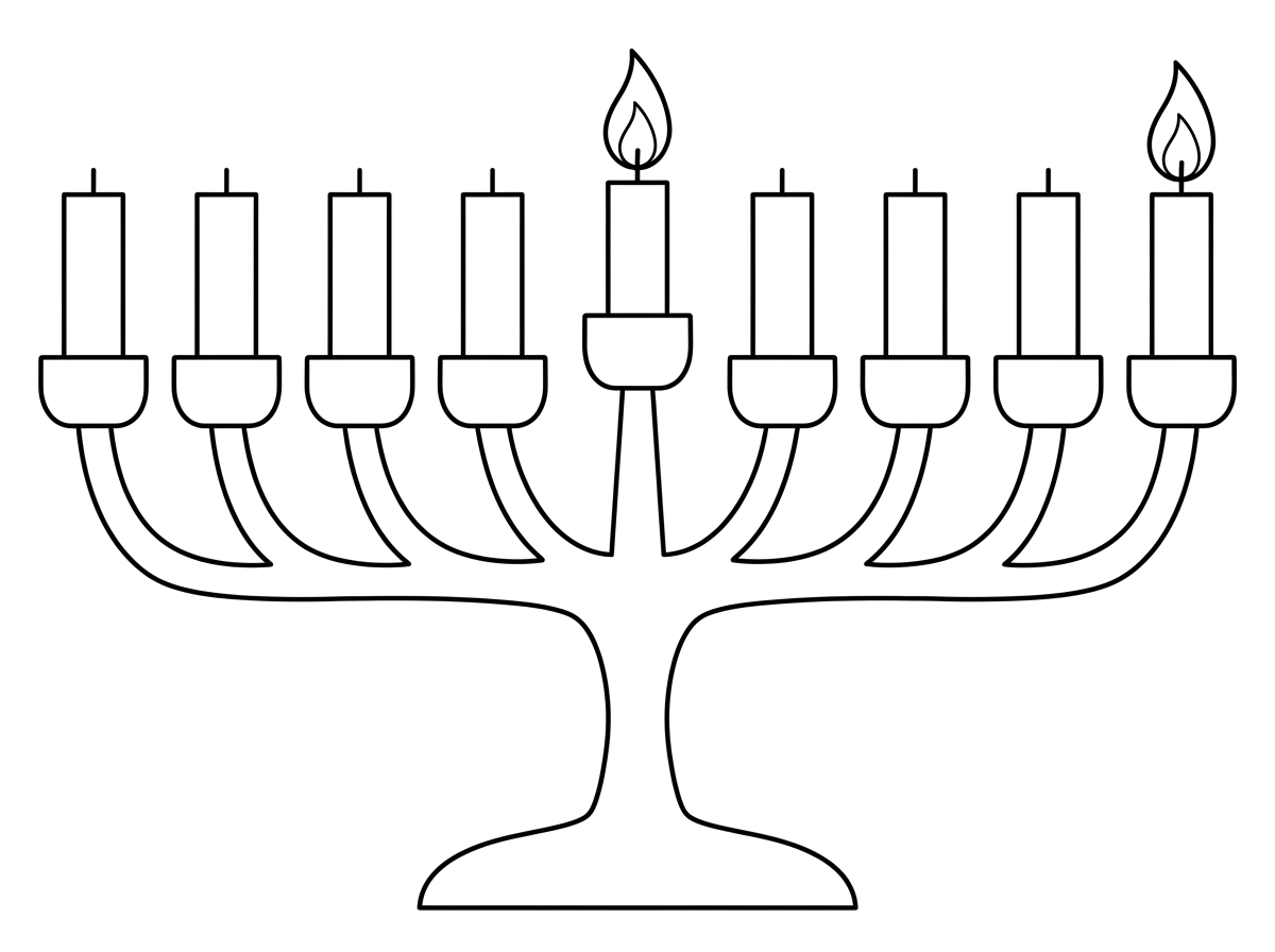 אני צריכה ציור של חנוכיה מינימליסטית, עם להבה על השמש ועל הנר הימני