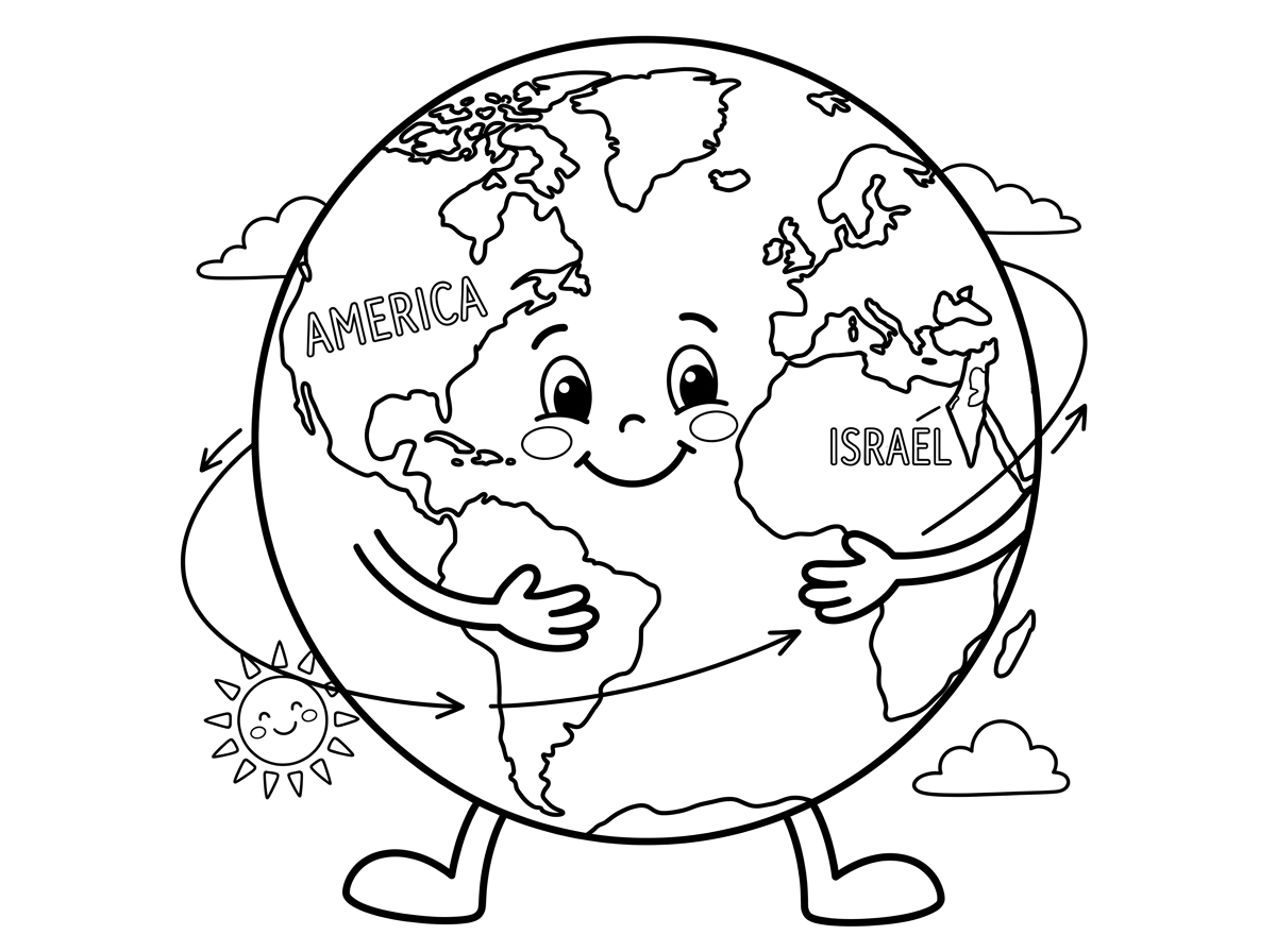 הי שלום, תוכל לצור לי דף צביעה של כדור הארץ עבור ילד בגיל 4 וחצי הוא רוצה שיאו את ארץ ישראל וגם את אמריקה אז אפשר מין גלובוס נחמד