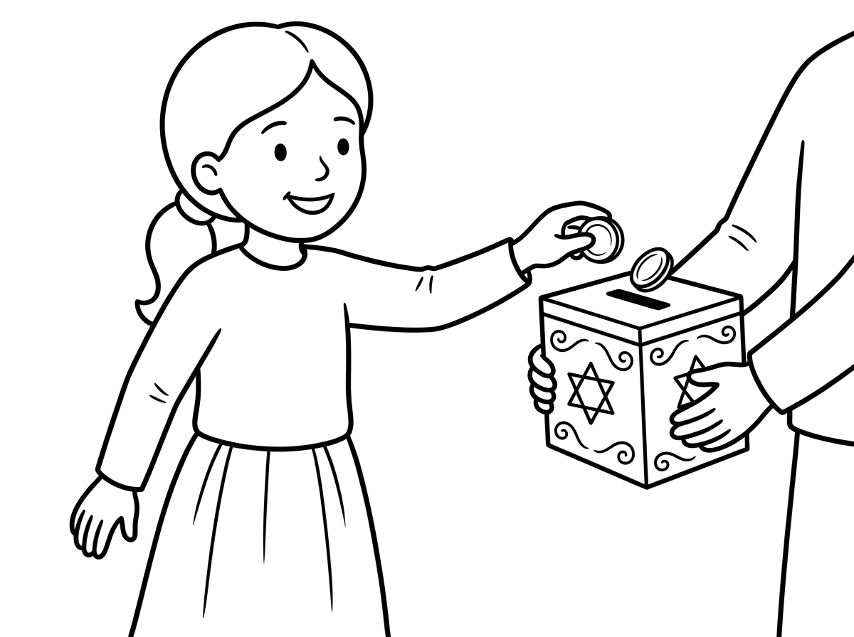 תיצור לי בבקשה דף צביעה של ילדה צנועה שמה צדקה