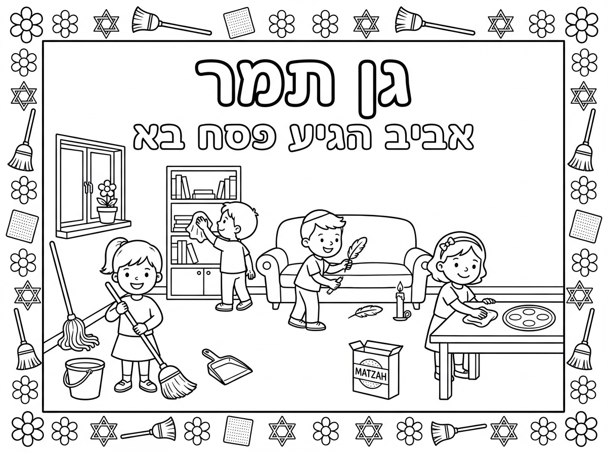 אפשר להוסיף לדף מסגרתואת הכיתוב: אביב הגיע פסח בא