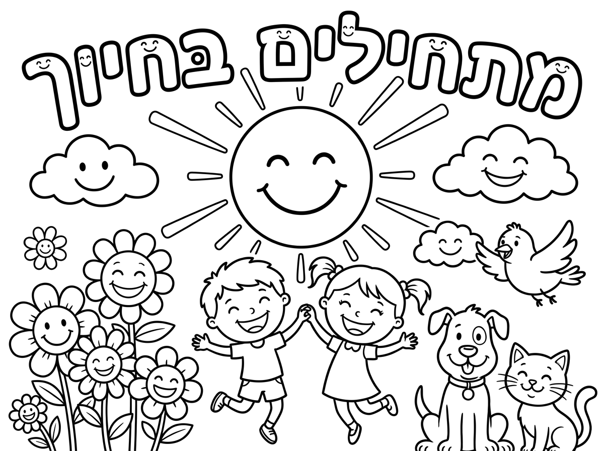 תשה לי דף צביעה מתחילים בחיוך