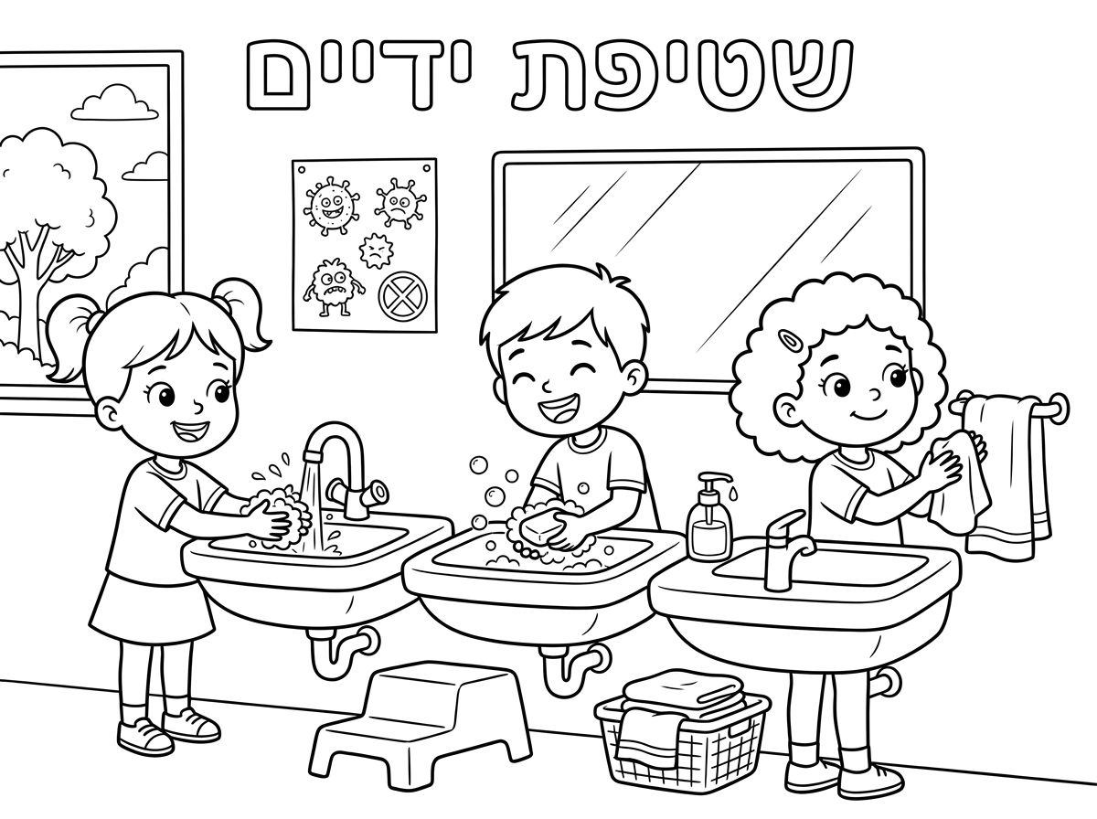 תוריד את השמש ותכניס כותרת לדף שטיפת ידיים  למעלה