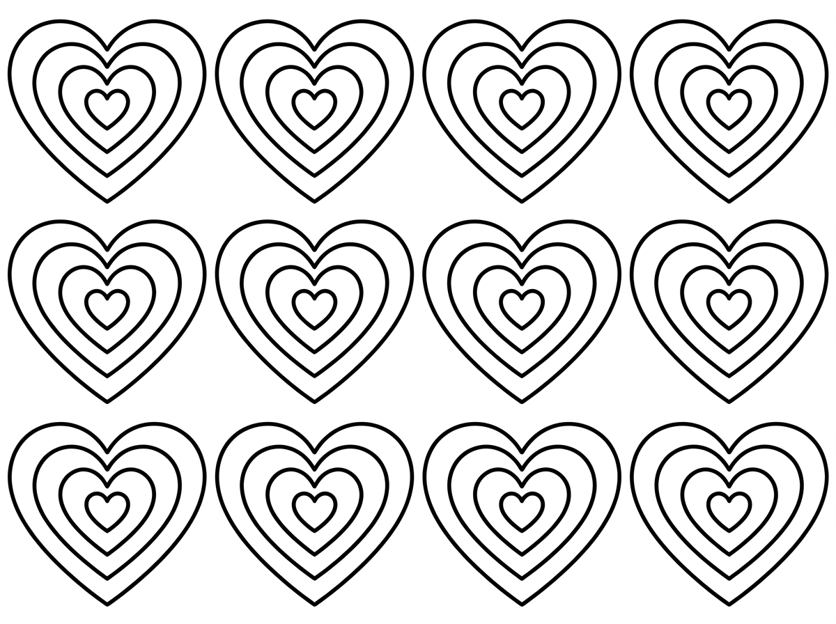 צייר לב בתוך לב בתוך לב הרבה פעמים