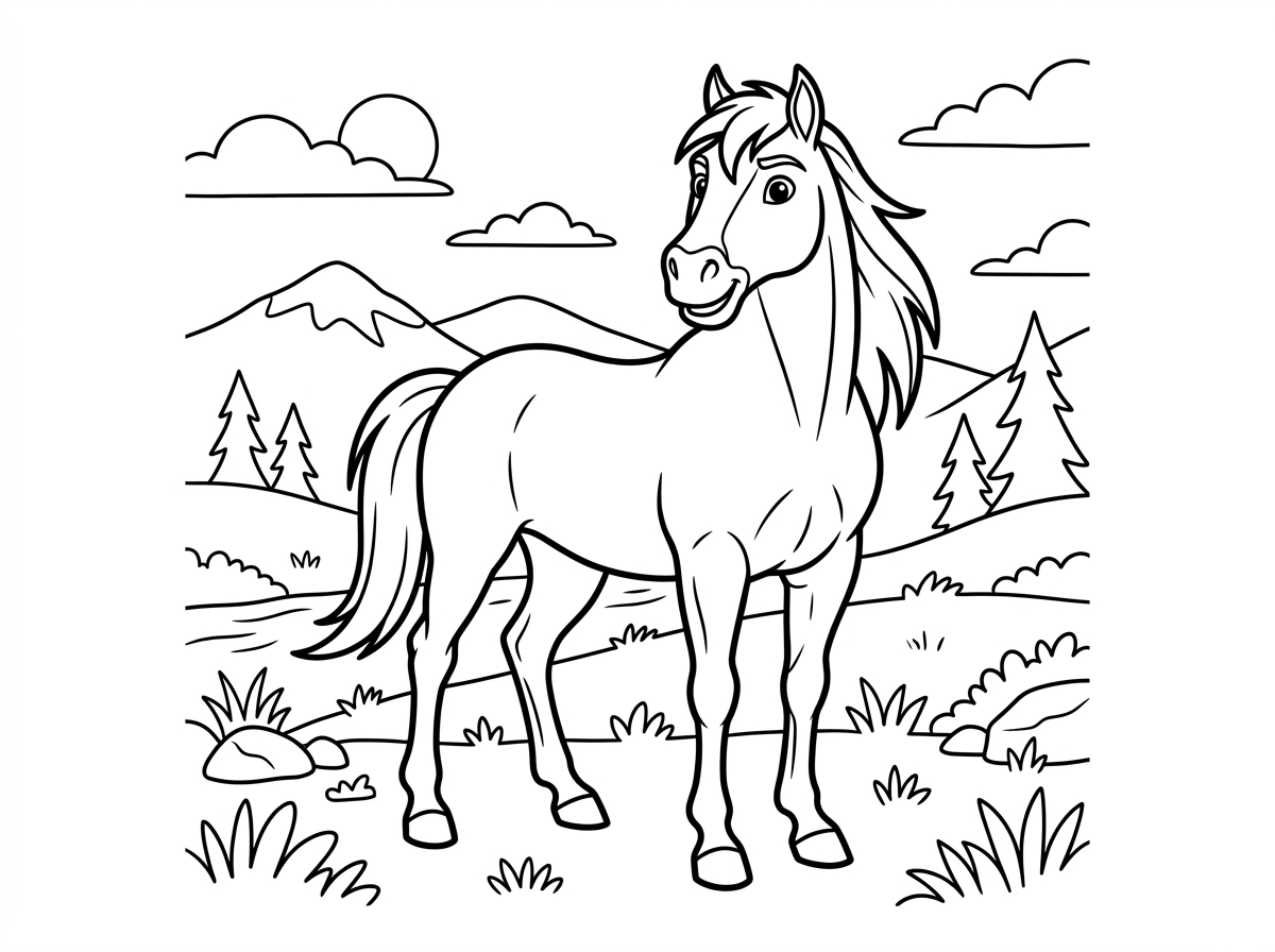 צור דף צביעה של סוס פרא הסרט