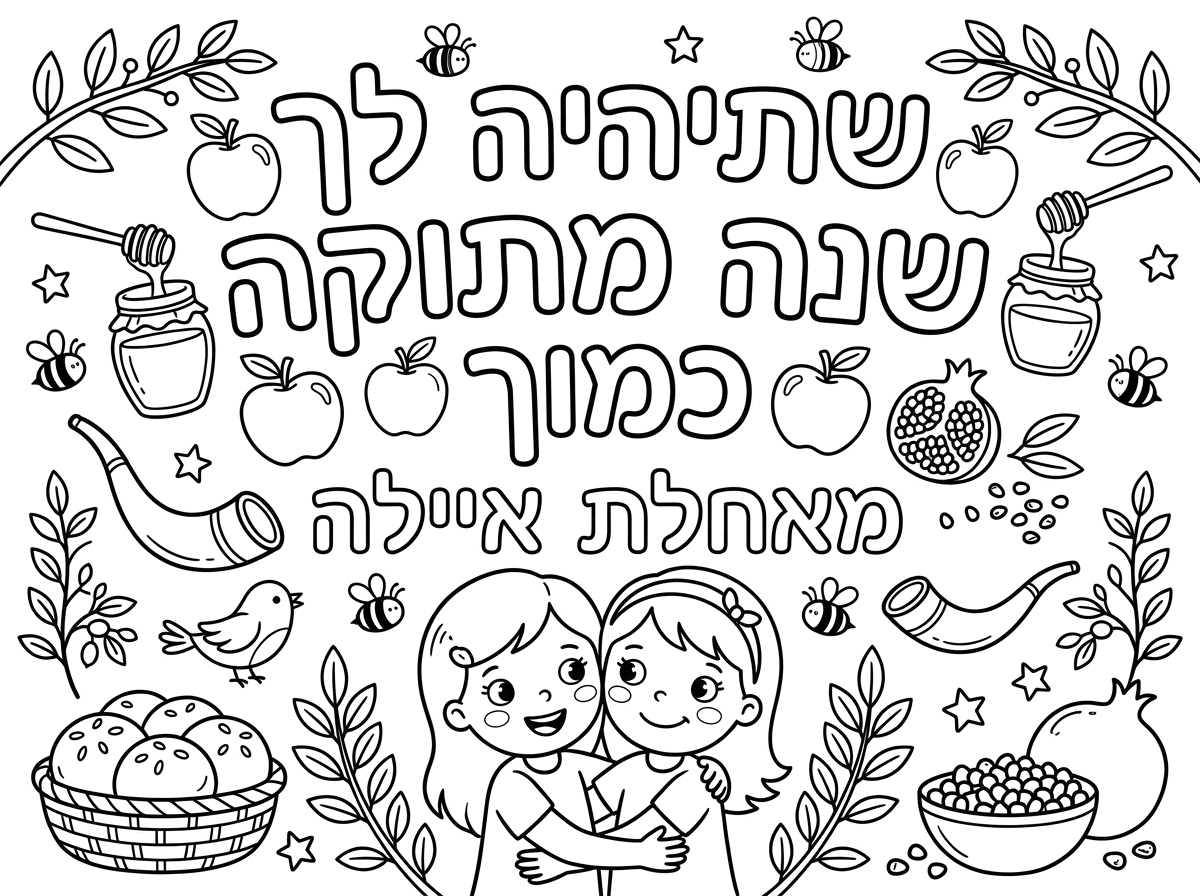 איגרת ברכה לכבוד ראש השנה לחברתי הטובה שתיהיה לך שנה מתוקה כמוך מאחלת איילה