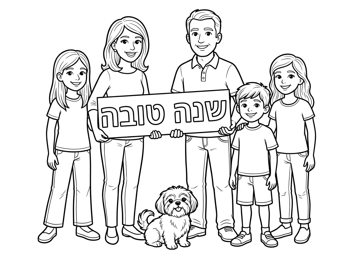 תציירהאותו דבר אבל שהאמא והבת יהיו עם מכנסיים והבנות יהיו יותר גדולות